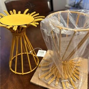 THT Designs Gold Wheat Candle Holders NWT 2-Pack